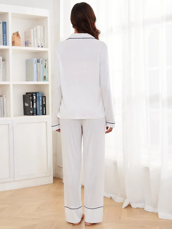 Emilia | Sophisticated Piped Long Sleeve Ladies Pyjamas