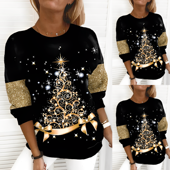 Emily | Classic Glitter Sleeve Christmas Jumper for Women