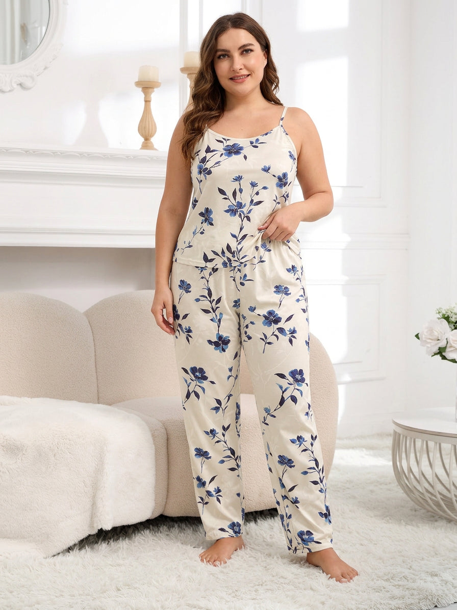 Emily | Graceful Floral Ladies Pyjamas Set with Robe