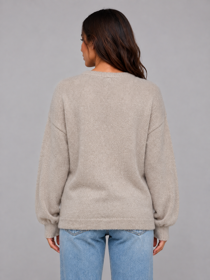 Emily | Polished Crew Neck Christmas Jumper for Women Knit Cardigan