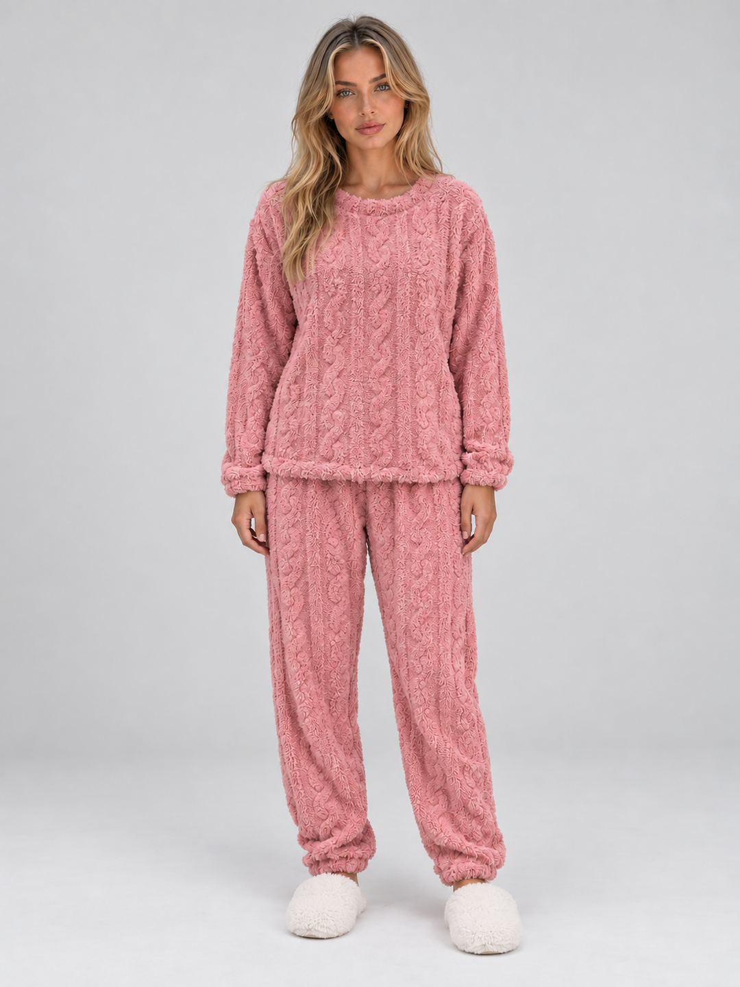 Erin | Cosy Cable Knit Textured Ladies Pyjamas Set