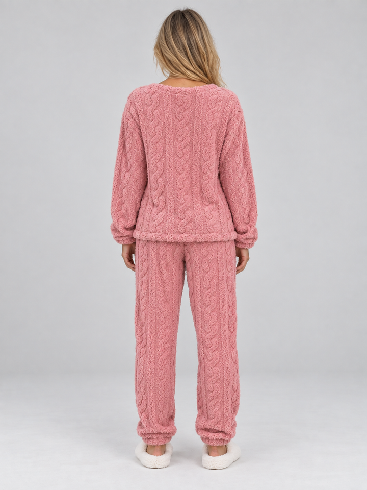 Erin | Cosy Cable Knit Textured Ladies Pyjamas Set
