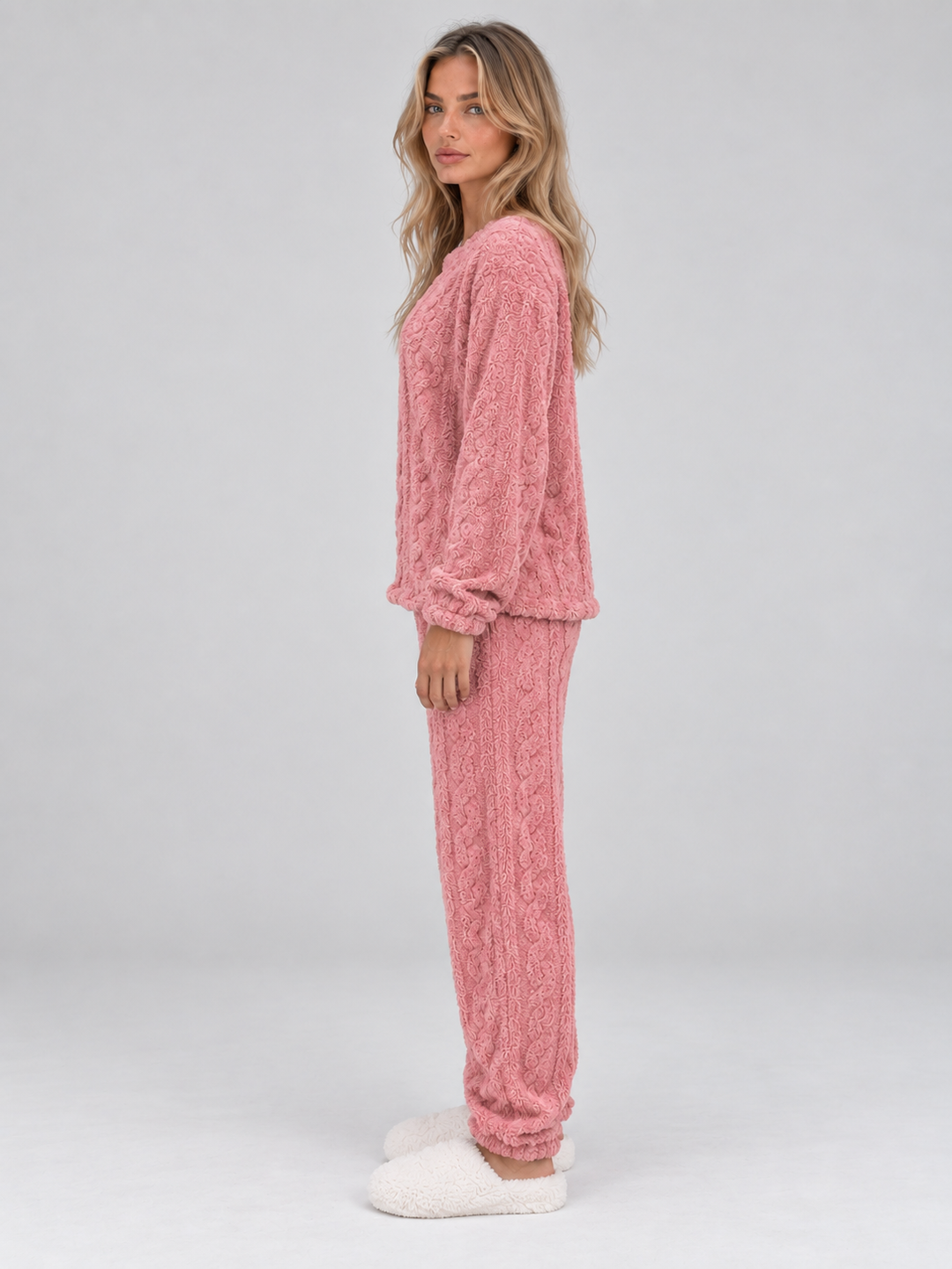 Erin | Cosy Cable Knit Textured Ladies Pyjamas Set