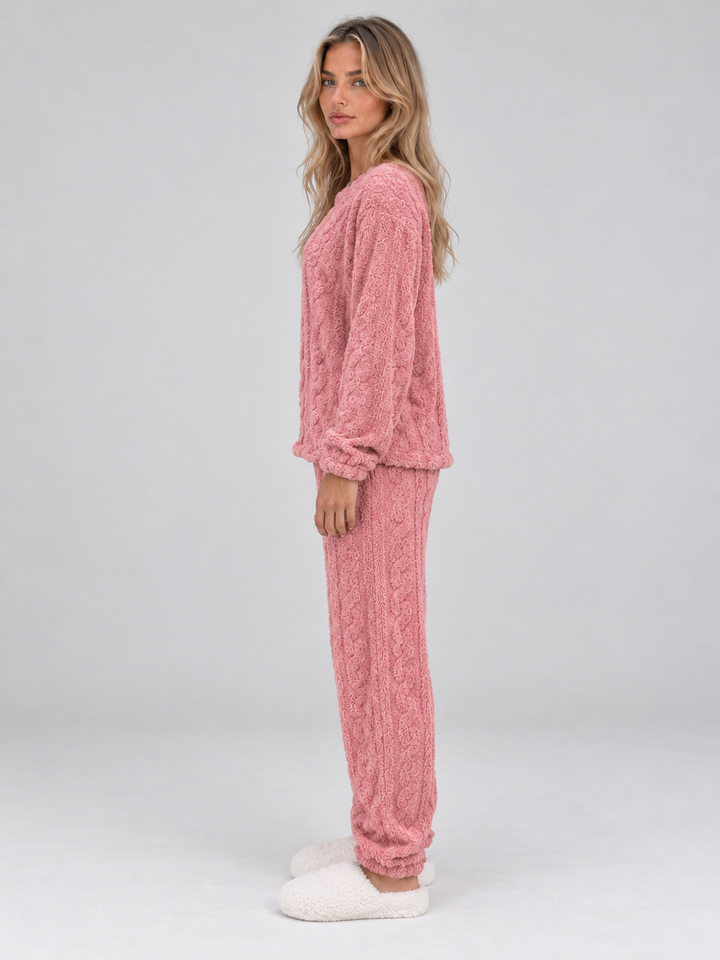 Erin | Cosy Cable Knit Textured Ladies Pyjamas Set