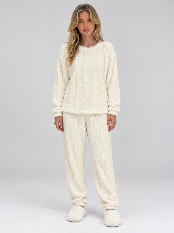 Erin | Cosy Cable Knit Textured Ladies Pyjamas Set