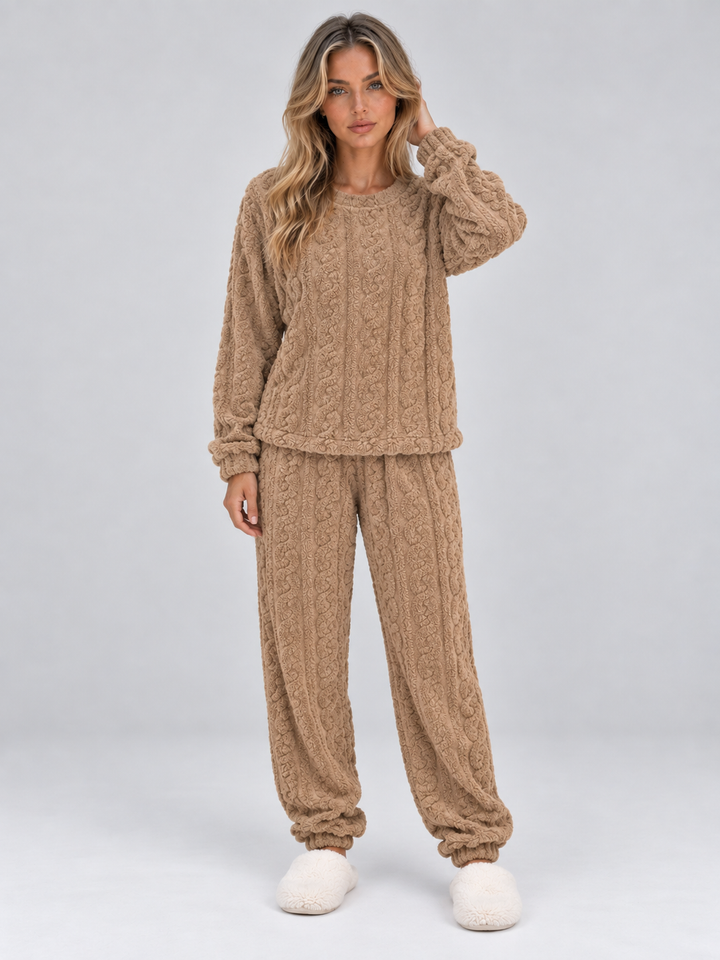 Erin | Cosy Cable Knit Textured Ladies Pyjamas Set