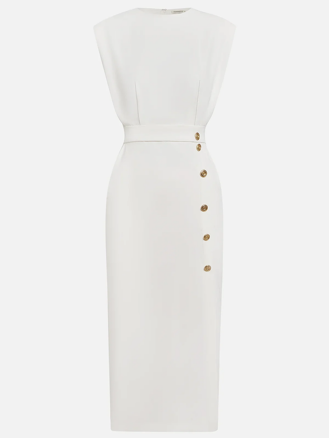 Erin | Elegant Sleeveless Button Front Midi Christmas Party Dress