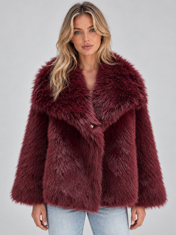 Esme | Graceful Oversized Collar Faux Fur Coat