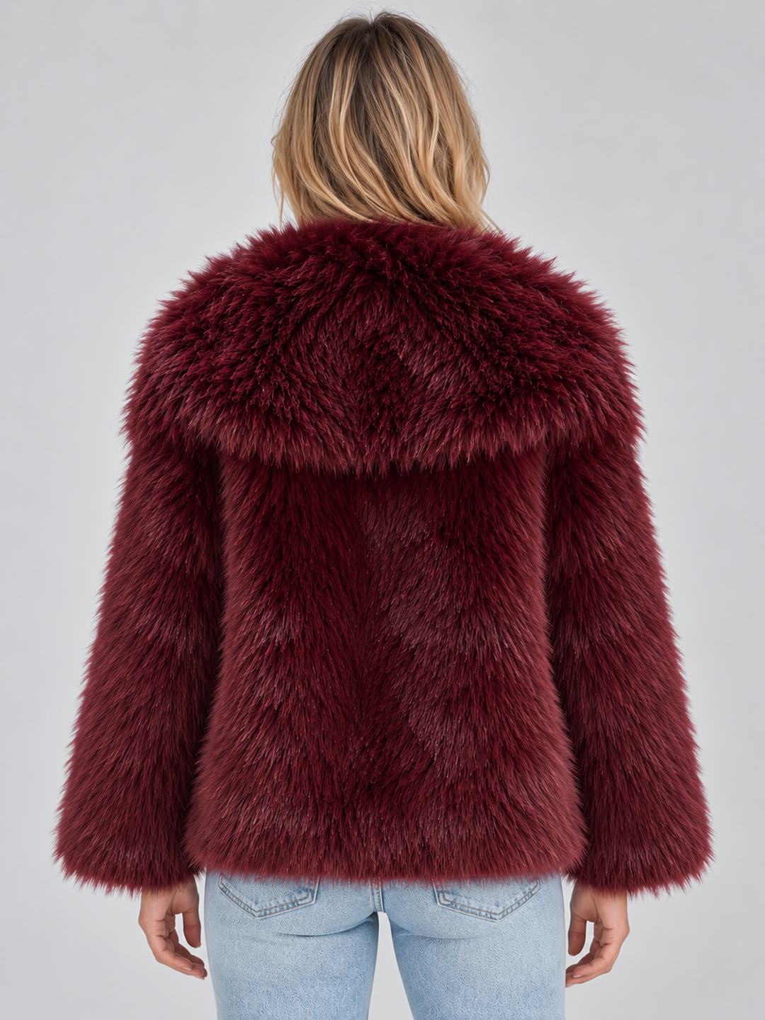 Esme | Graceful Oversized Collar Faux Fur Coat