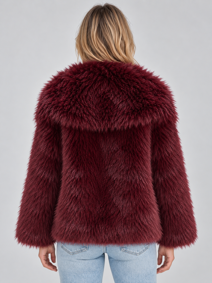 Esme | Graceful Oversized Collar Faux Fur Coat