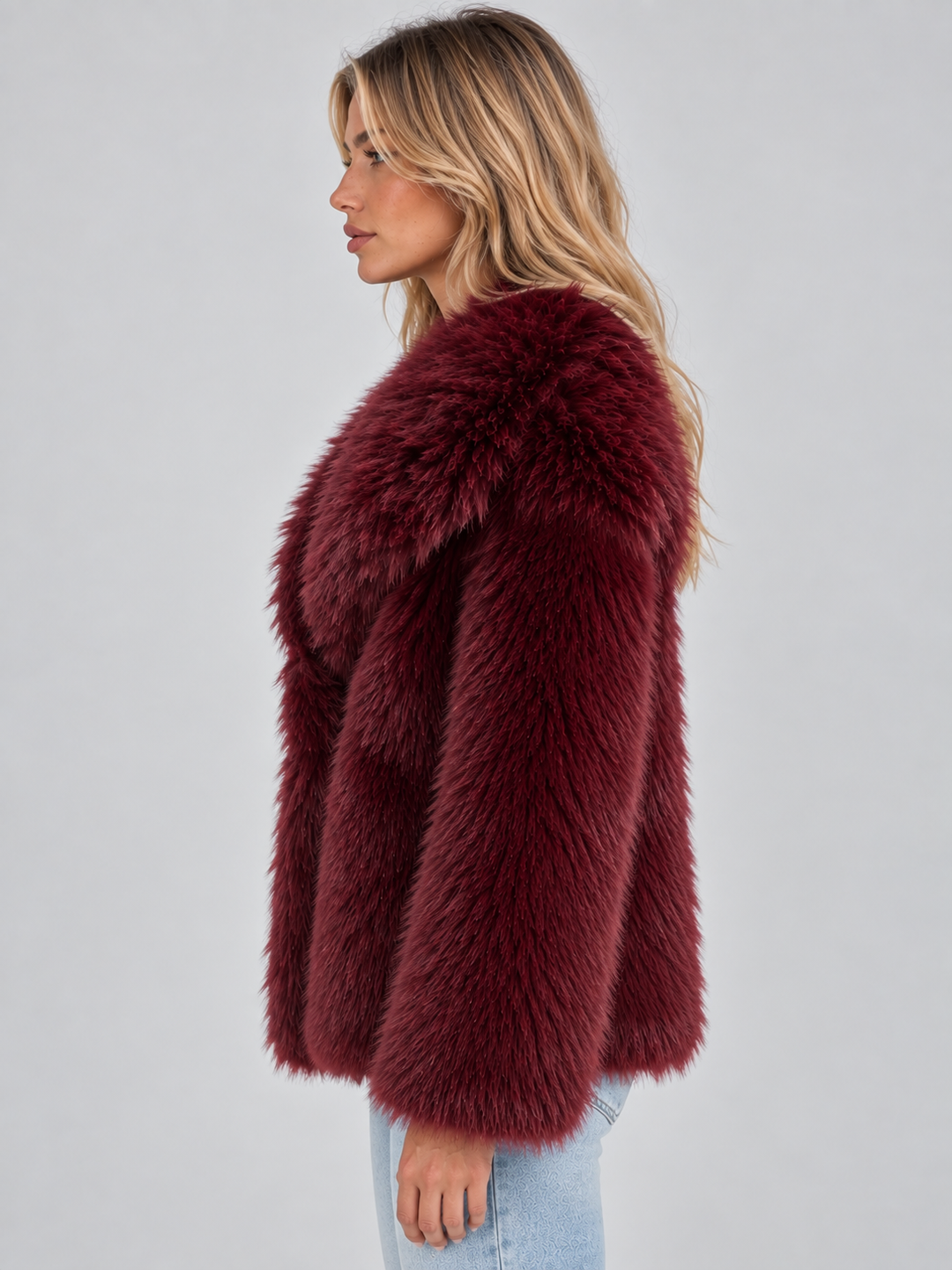 Esme | Graceful Oversized Collar Faux Fur Coat