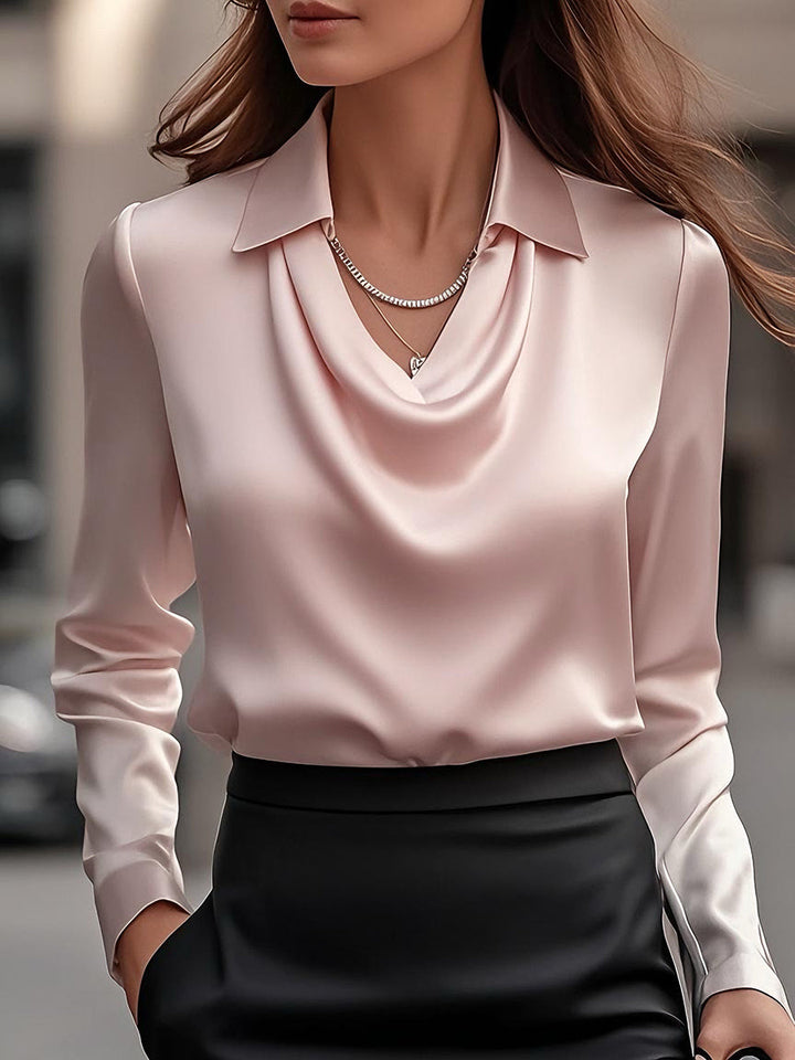 Esme | Polished Cowl Neck Long Sleeve Party Top