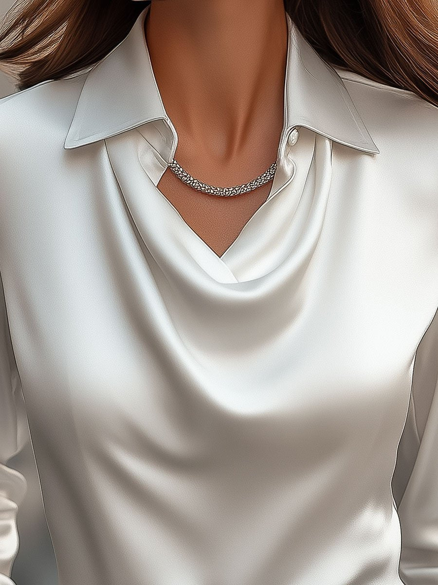 Esme | Polished Cowl Neck Long Sleeve Party Top