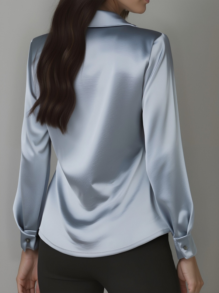 Esme | Polished Cowl Neck Long Sleeve Party Top