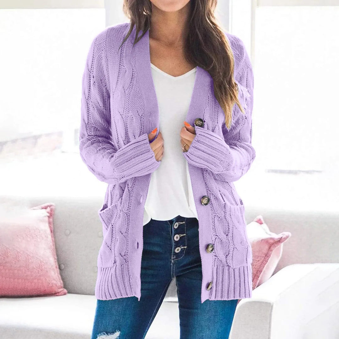 Esme | Relaxed Cable Knit Cardigan, Christmas Jumper for Women Layering Piece