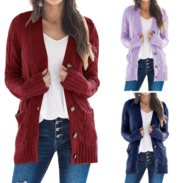 Esme | Relaxed Cable Knit Cardigan, Christmas Jumper for Women Layering Piece