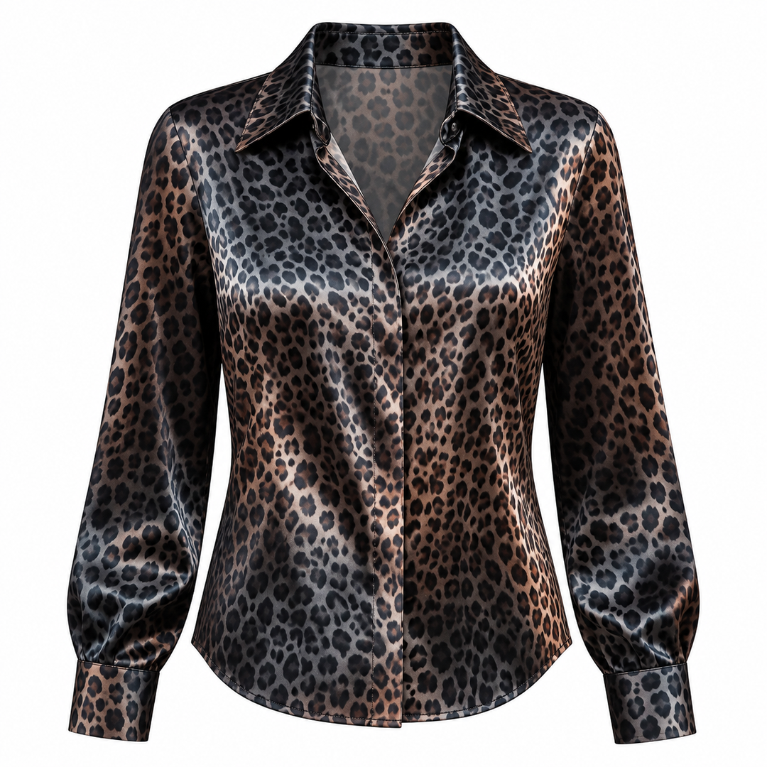 Eva | Effortless Leopard Print Long Sleeve Party Top