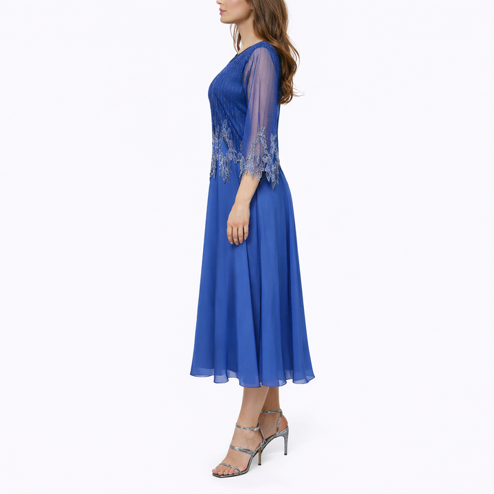 Eva | Timeless Beaded Midi Christmas Party Dress