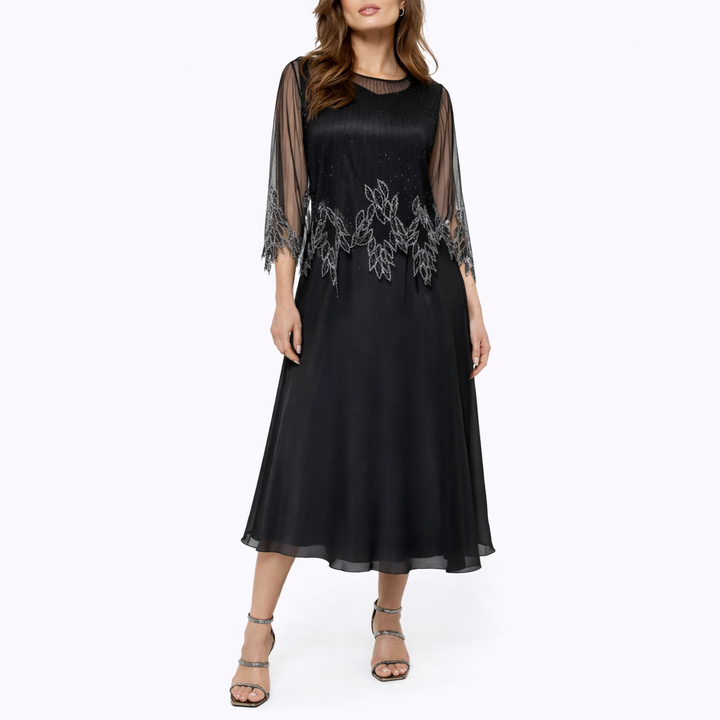 Eva | Timeless Beaded Midi Christmas Party Dress
