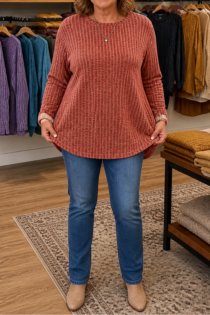 Evelyn | Oversized Ribbed Crew Neck Womens Knit Jumper
