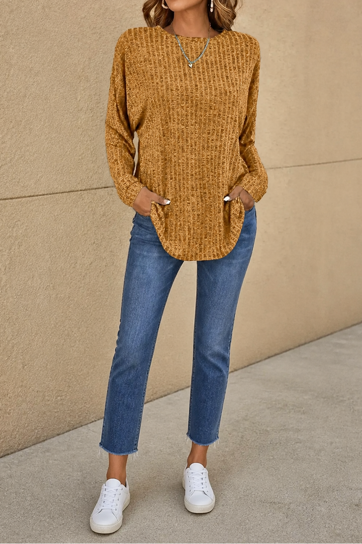Evelyn | Oversized Ribbed Crew Neck Womens Knit Jumper