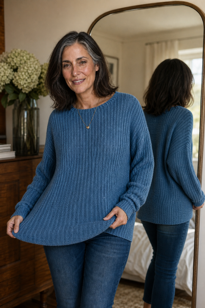 Evelyn | Oversized Ribbed Crew Neck Womens Knit Jumper