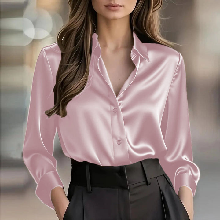Evelyn | Sophisticated Long Sleeve Button-Front Party Top
