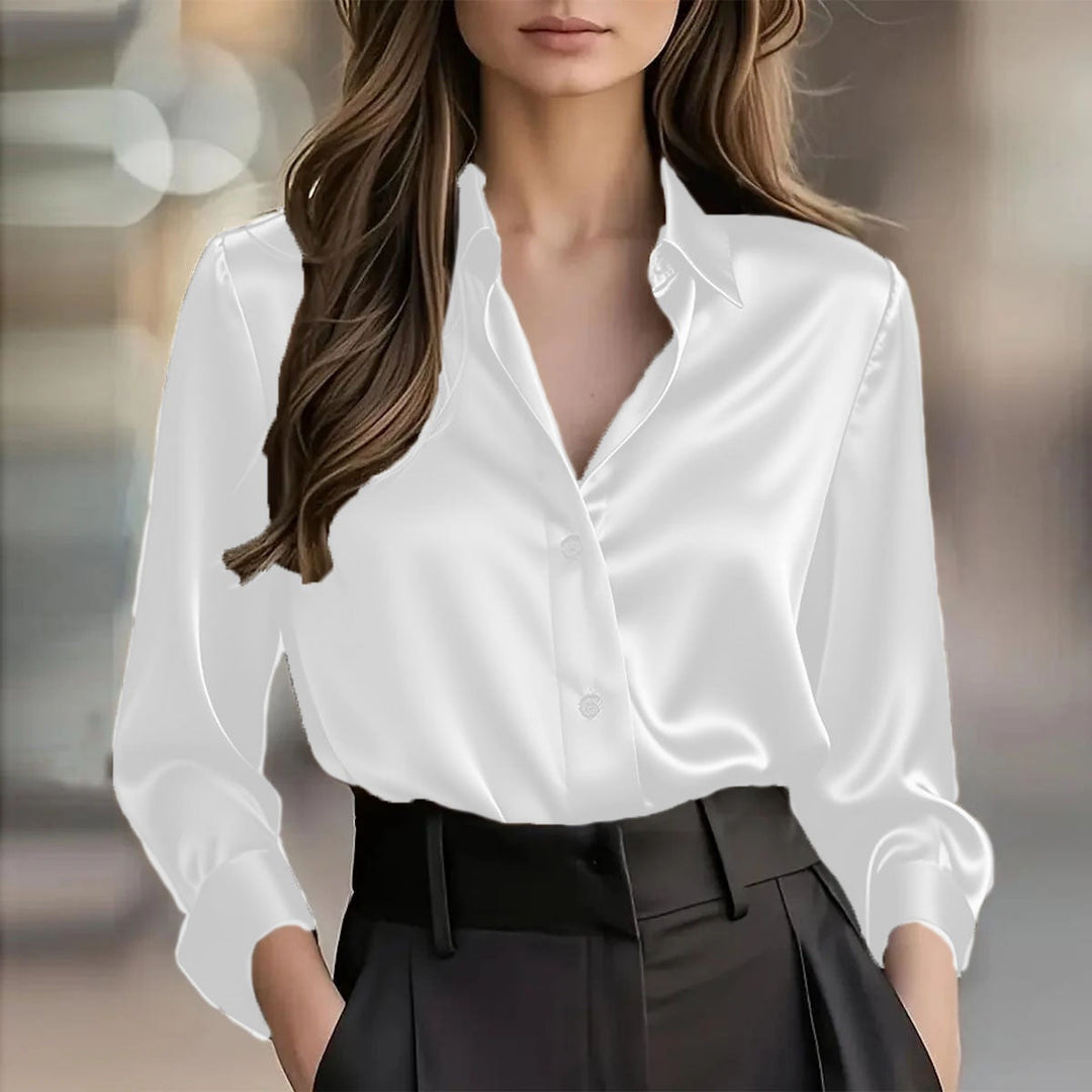 Evelyn | Sophisticated Long Sleeve Button-Front Party Top