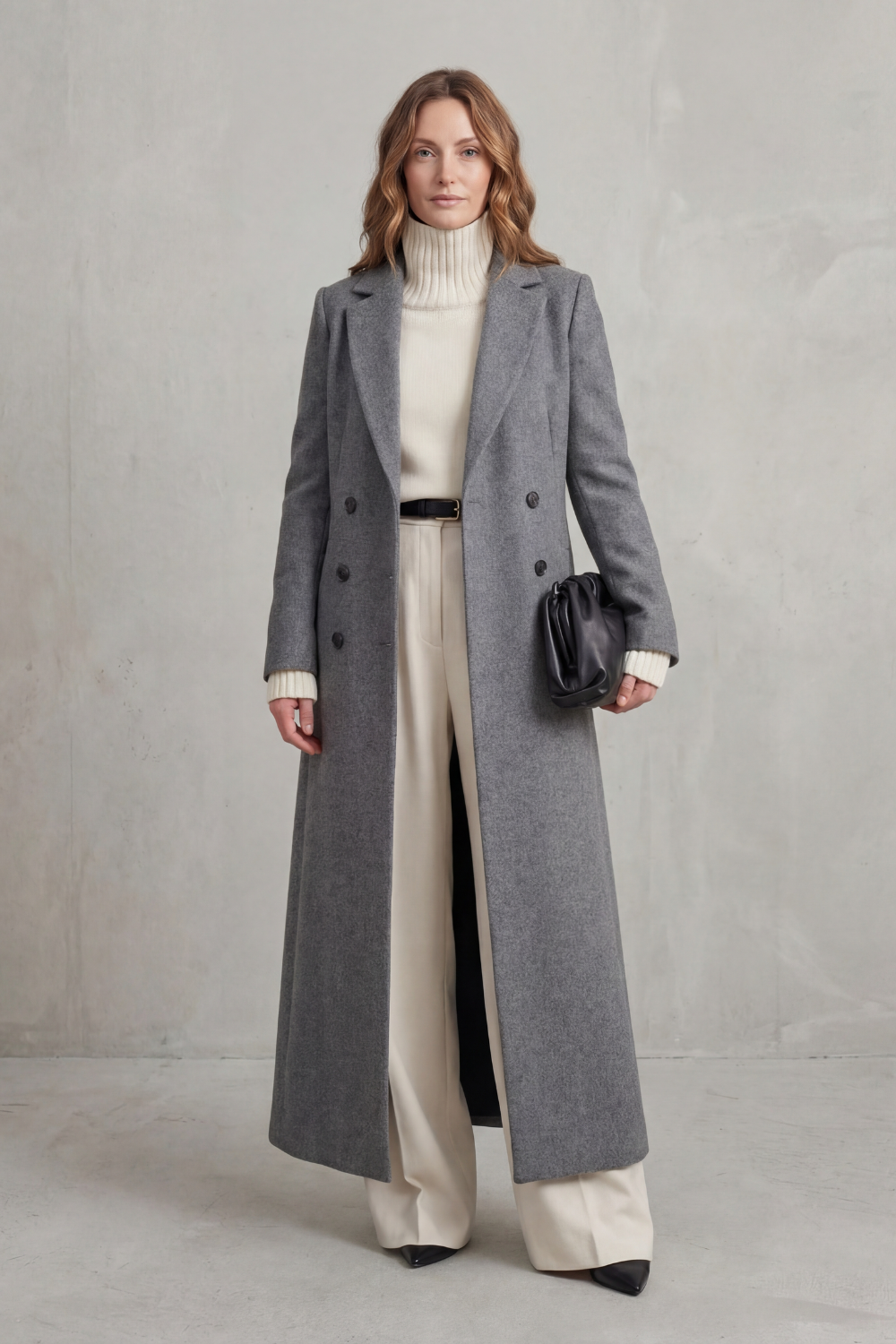 Evelyn | Sophisticated Tailored Double-Breasted Long Coat