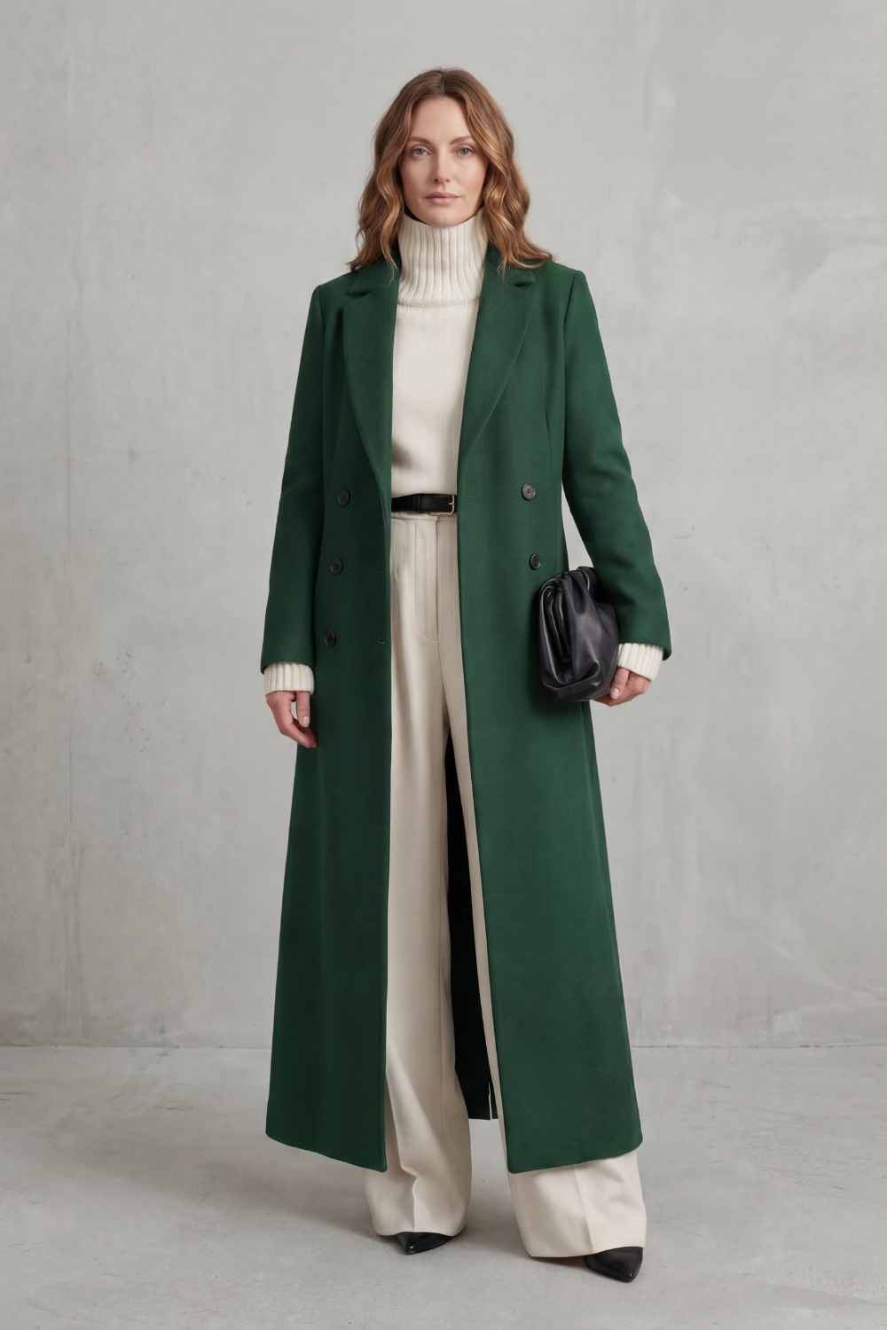 Evelyn | Sophisticated Tailored Double-Breasted Long Coat