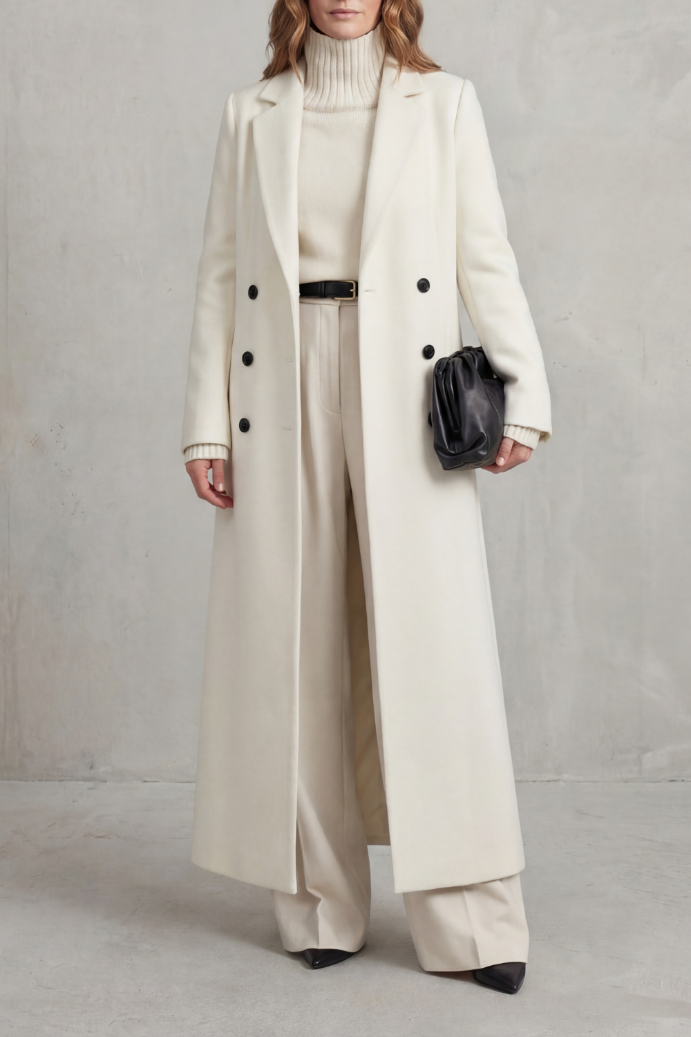 Evelyn | Sophisticated Tailored Double-Breasted Long Coat