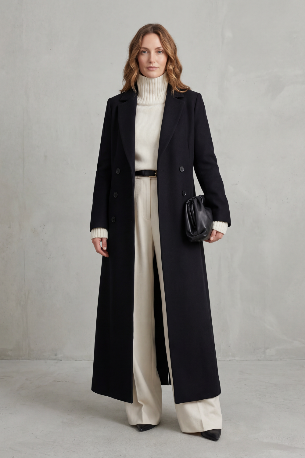 Evelyn | Sophisticated Tailored Double-Breasted Long Coat