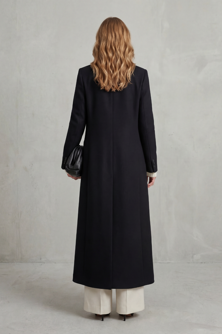 Evelyn | Sophisticated Tailored Double-Breasted Long Coat