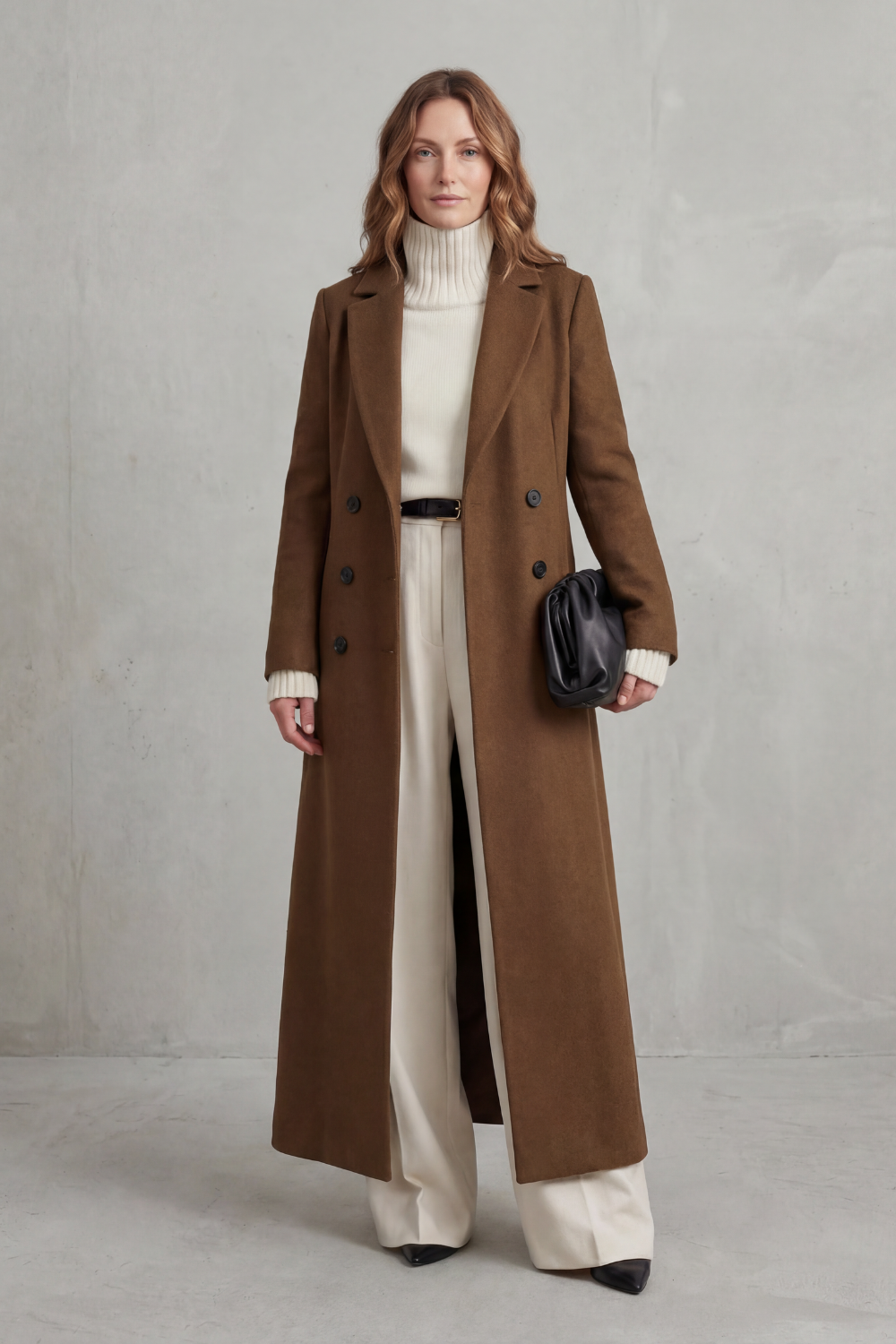 Evelyn | Sophisticated Tailored Double-Breasted Long Coat