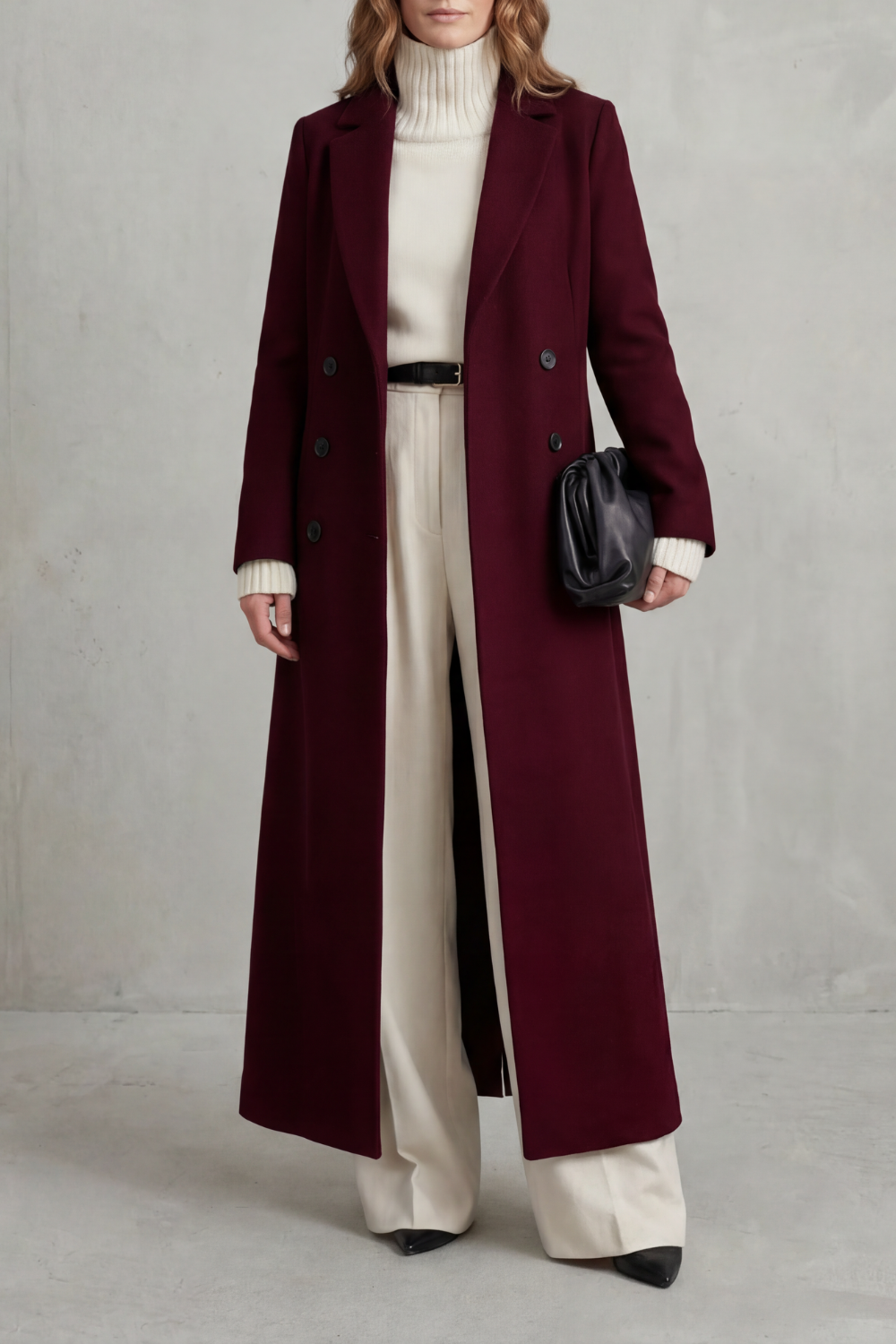 Evelyn | Sophisticated Tailored Double-Breasted Long Coat