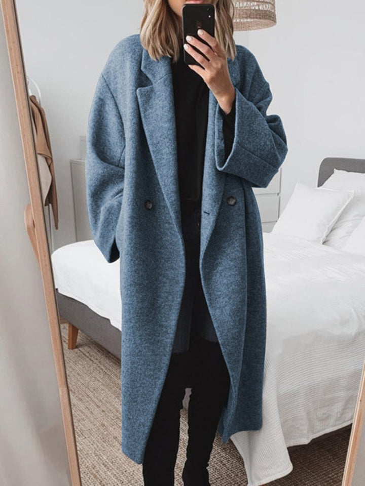 Evie | Classic Oversized Long Coat with Wide Collar