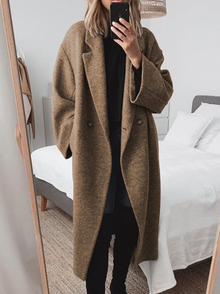 Evie | Classic Oversized Long Coat with Wide Collar