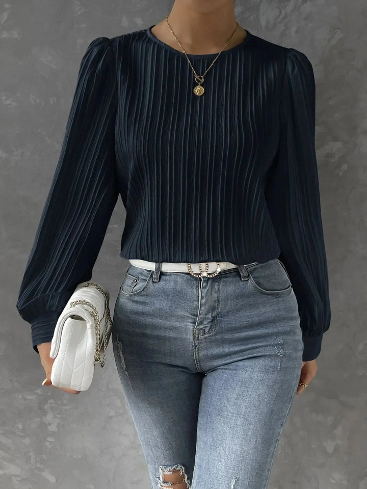 Evie | Polished Pleated Long Sleeve Party Top