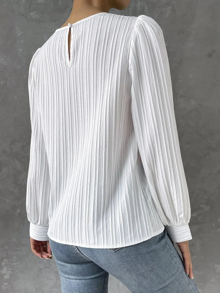 Evie | Polished Pleated Long Sleeve Party Top