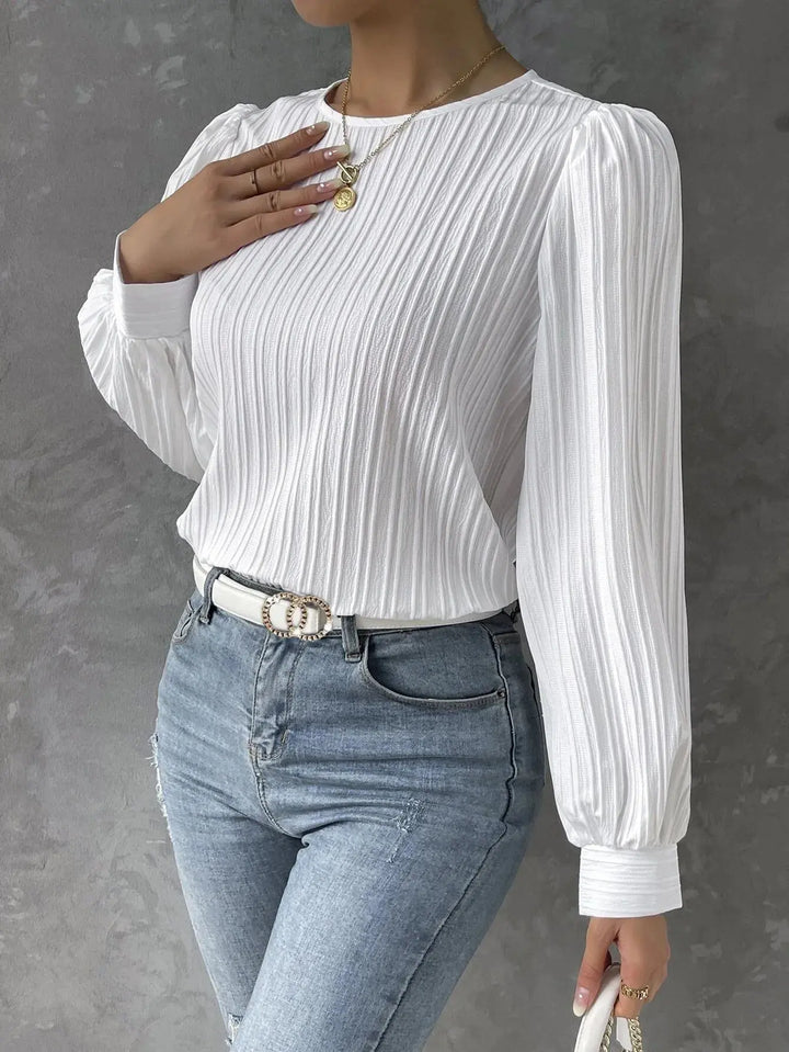 Evie | Polished Pleated Long Sleeve Party Top