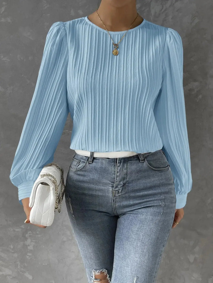 Evie | Polished Pleated Long Sleeve Party Top