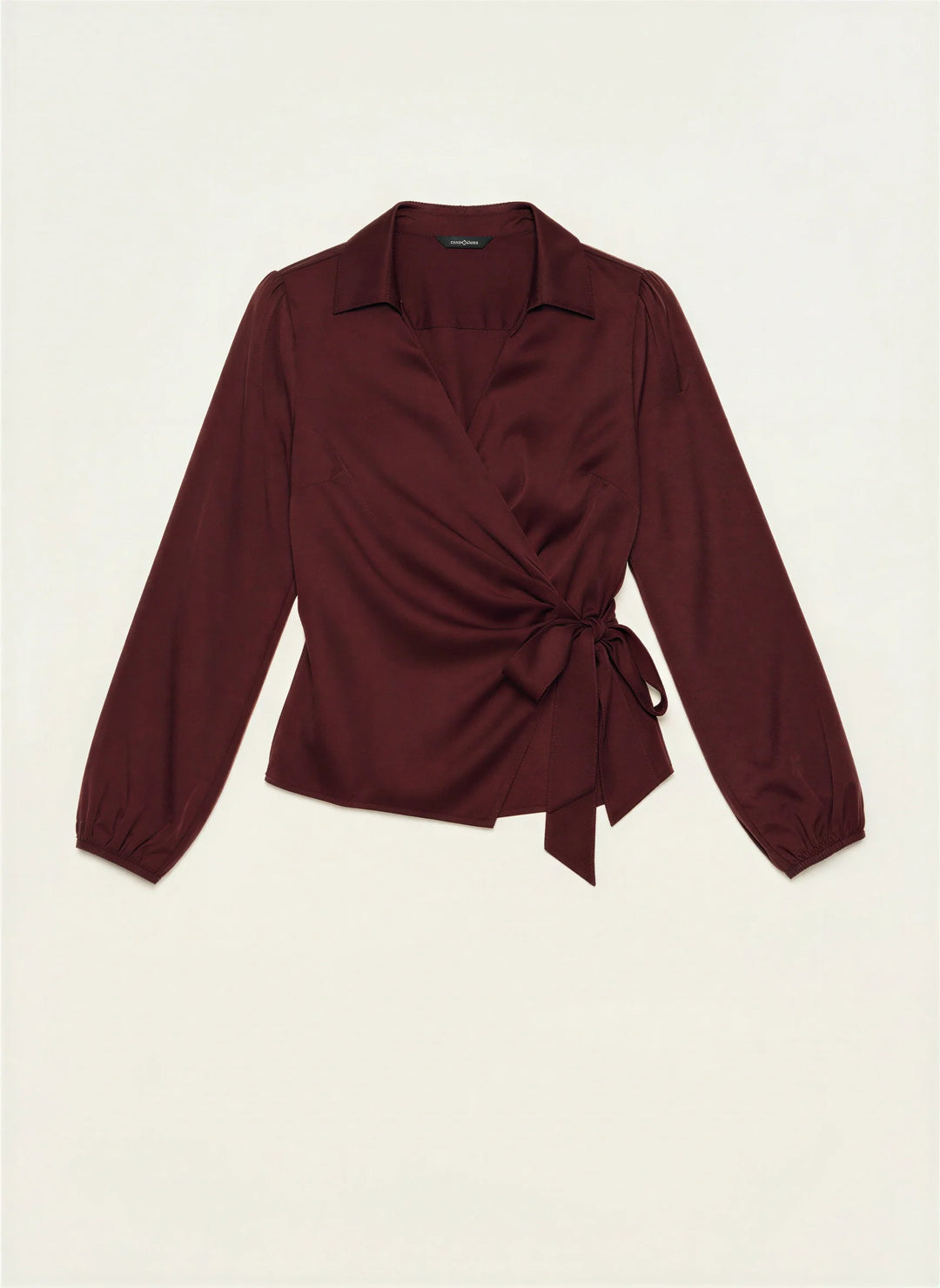 Evie | Stylish Collared Long Sleeve Wrap Party Top