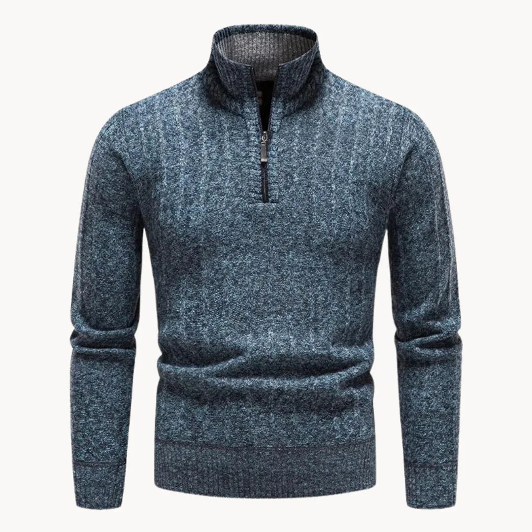 Finley | Stylish Quarter Zip Mens Jumper with Stand-Up Collar