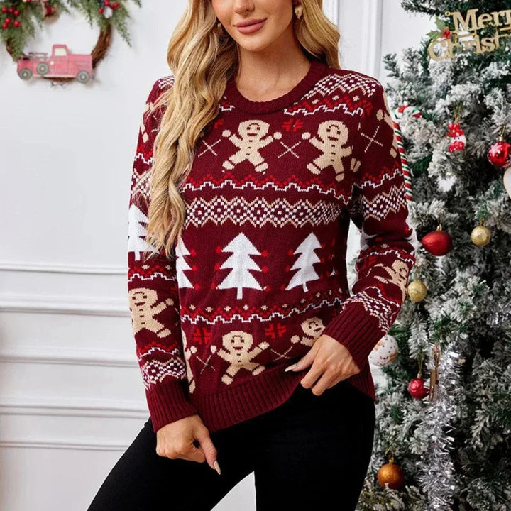 Freya | Gingerbread Crew Neck Christmas Jumper for Women