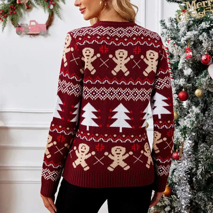 Freya | Gingerbread Crew Neck Christmas Jumper for Women