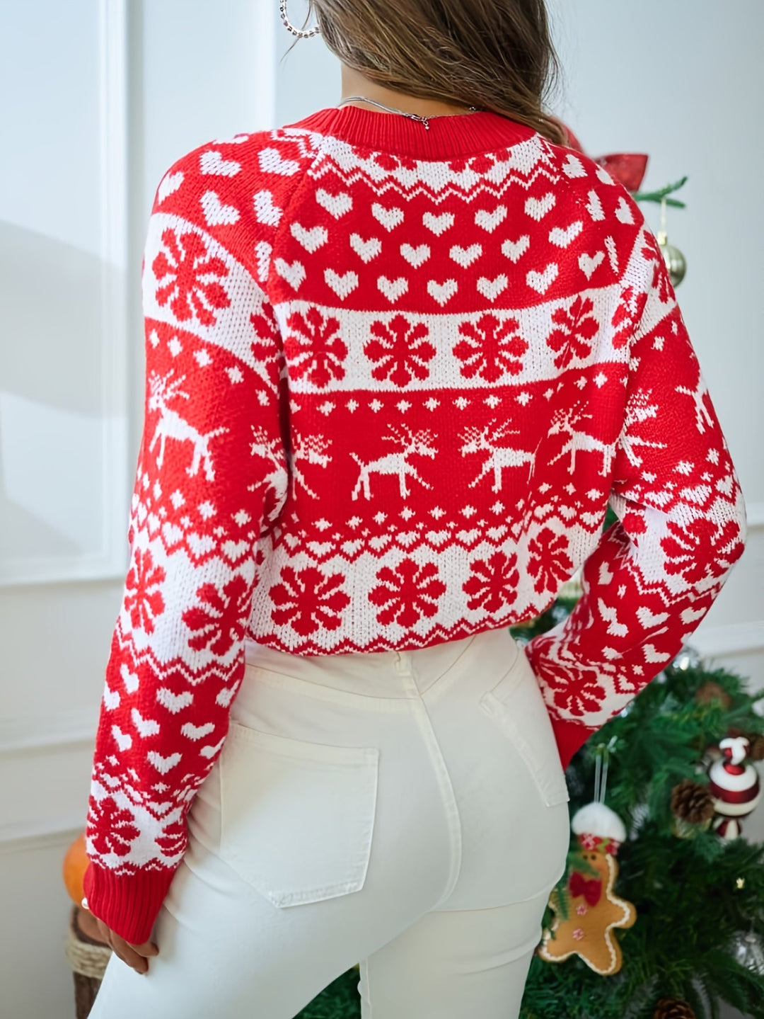 Hallie | Elegant Fair Isle Reindeer Christmas Jumper for Women