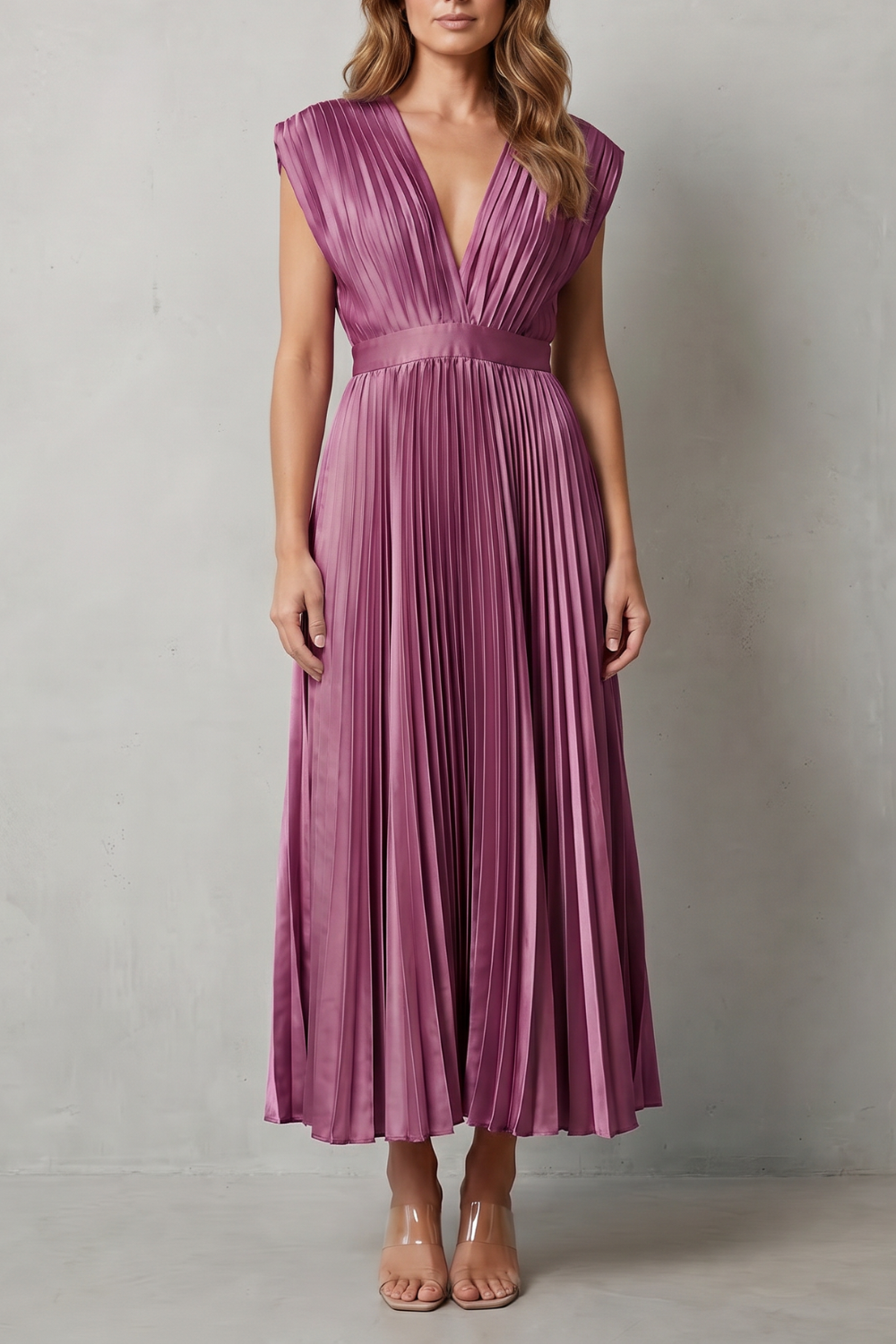 Harper | Graceful Pleated Christmas Party Midi Dress
