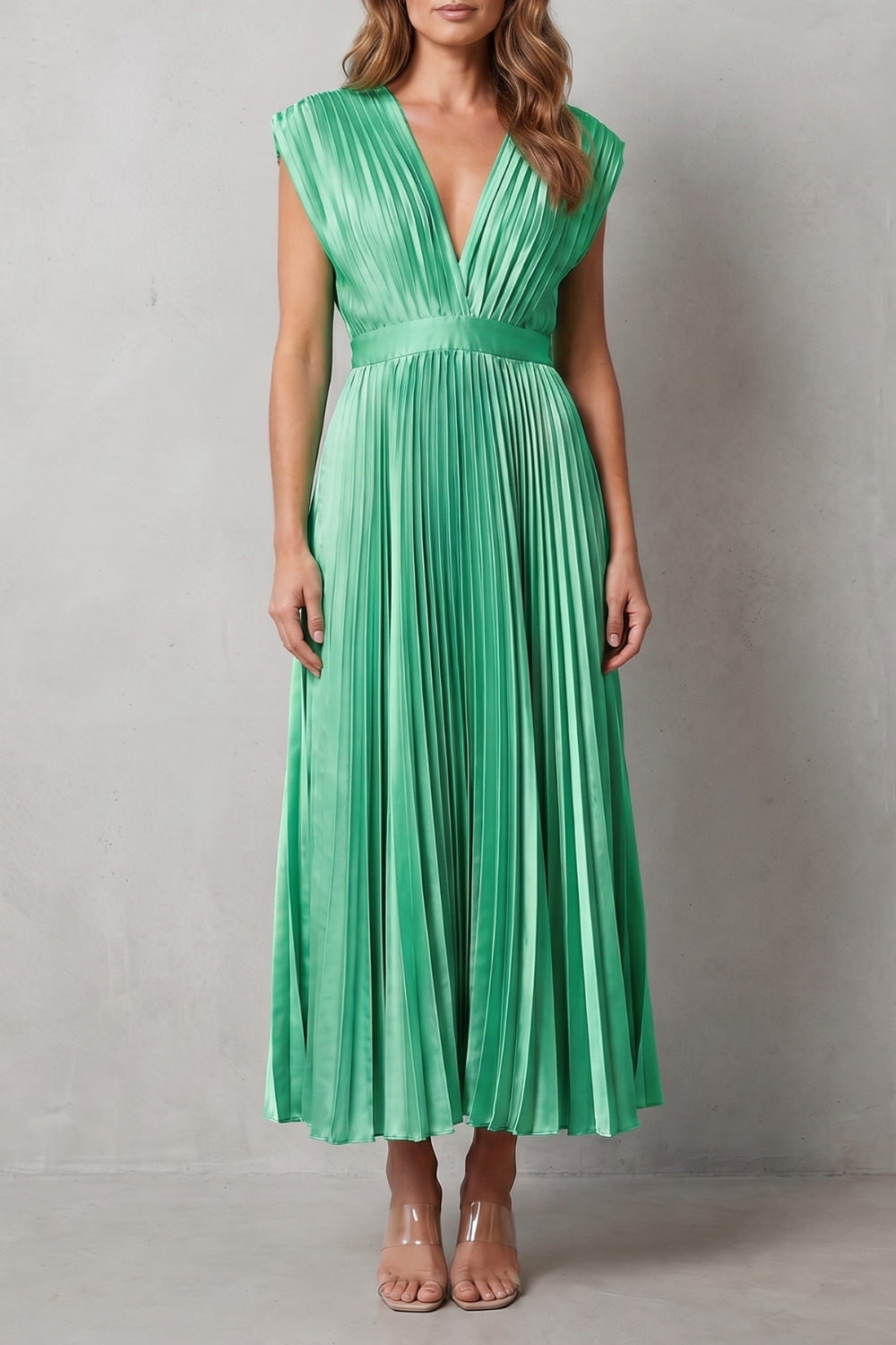 Harper | Graceful Pleated Christmas Party Midi Dress