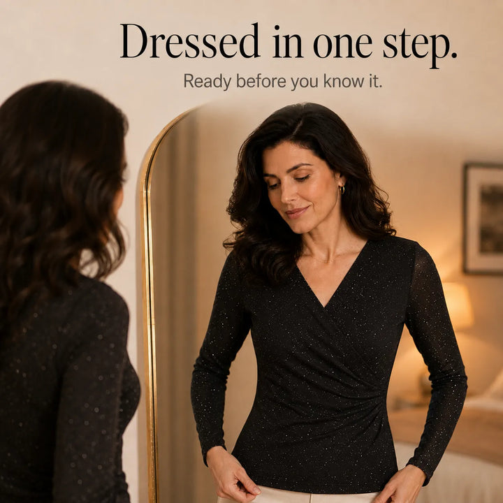 Harper | Relaxed Sparkle Crossover V-Neck Party Top