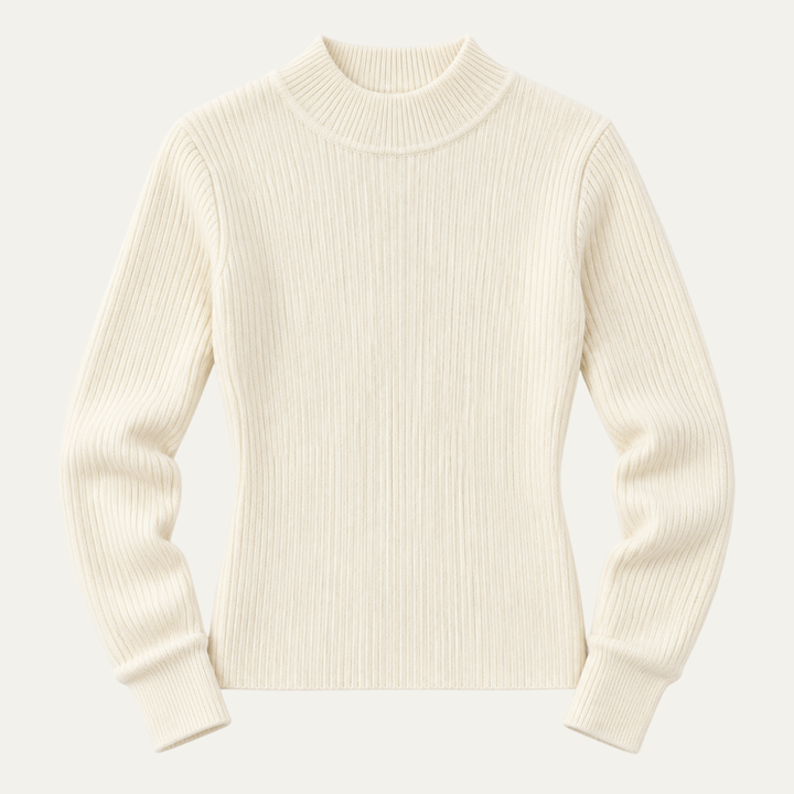 Harriet | Ribbed High Neck Slim Fit Womens Jumpers